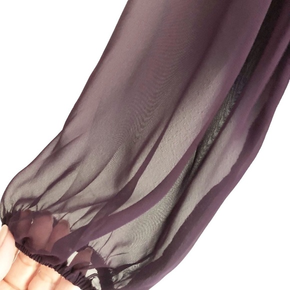 Atelier 29 Sheer Chiffon Sleeves Purple Size Small - Picture 7 of 9